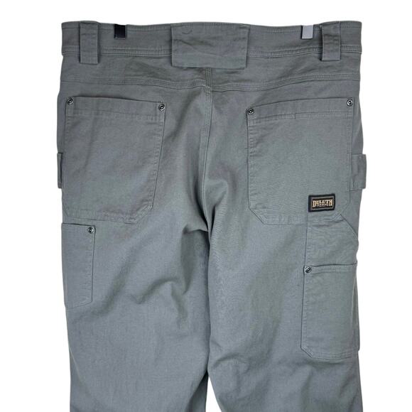 Duluth Trading 35x34 Gray Canvas Relaxed Fit D-Flex Fire Hose Carpenter Pants - Picture 7 of 14